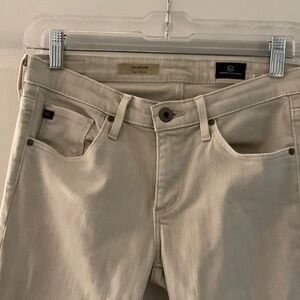 Ag Adriano Goldschmied Women's Straight Leg Jeans in Light Cream